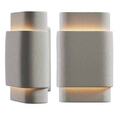 Modern Double Textured Concrete Wall Lamps With Warm Glow And Minimalist Design 3d model
