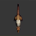 Fantasy Dinosaur Character With Orange Scales White Feathers And Horned Head