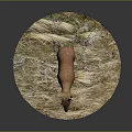 Game Film Character 3D Brown Deer Model Standing on Circular Grass Platform