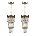 Elegant Modern Chandelier Design With Glass Beads Metal Frame And Warm Light