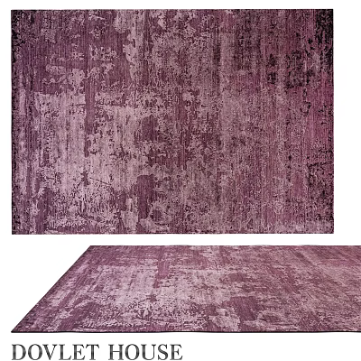 Vintage Purple Square Rug With Distressed Lavender Texture And Soft Surface 3d model