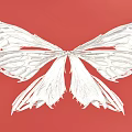 Delicate White Butterfly Shaped Decorative Pendant With Intricate Carved Design