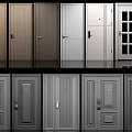 Modern Security Doors With Various Styles And Durable Materials For Home Safety 3d model