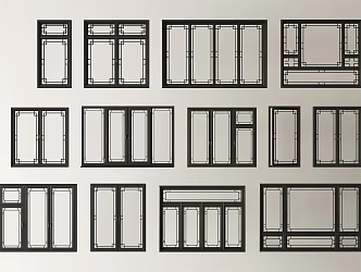 Chinese-style window new Chinese-style window antique window casement window bay window floor-to-ceiling window 3d model