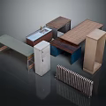 Various Furniture Pieces Including Tables Cabinets And Mixed Material Designs