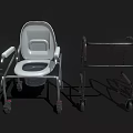 Medical Equipment Collection Featuring Wheelchair Foldable Chair and Commode Chair