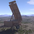 Industrial Trailer Mounted Equipment Featuring Tilted Top Structure In Desert Mountain Landscape