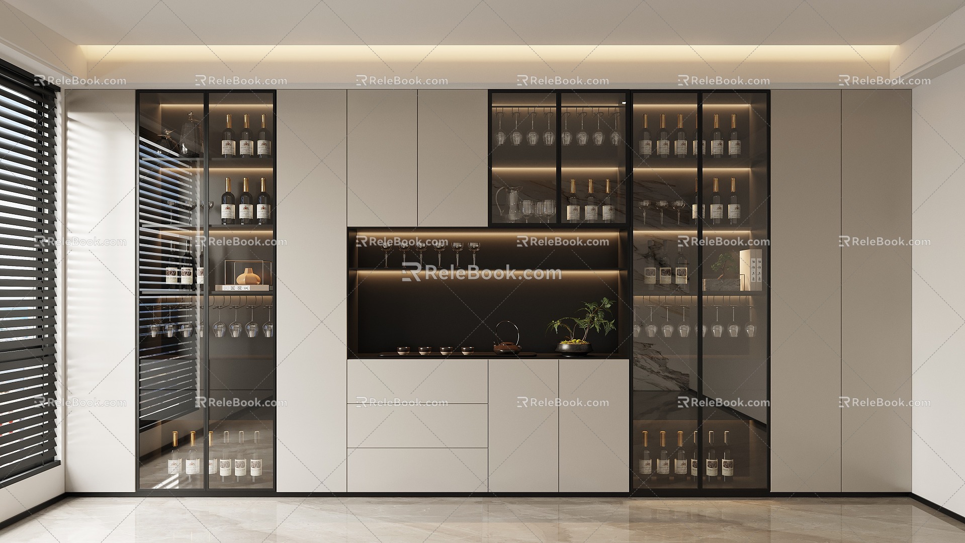 Modern Wine Cabinet 3d model