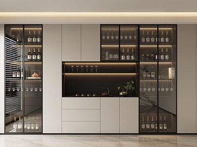 Modern Wine Cabinet 3d model