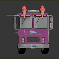 Pink Ice Cream Truck with Awning Sweet Treats Text and Ice Cream Cone Roof Decorations