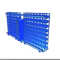 Durable Blue Electric Retractable Gate With Metal Frame And Mobile Structure