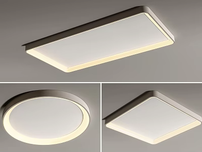 Modern Ceiling Lights With Rectangular Circular And Square Shapes For Home 3d model