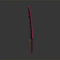 Stylish Red Blade Weapon Sword With Black Decorative Patterns And Red Black Hilt