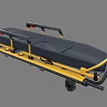 Commercial Medical Stretcher Equipment with Yellow Frame Black Mattress and Wheels