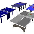 Sports Equipment Ping Pong Tables With Various Designs Blue Gray Surfaces And Stiga