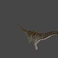 Dinosaur Game Movie Character with Red Head Long Neck and Striped Body
