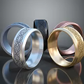 Fashion Accessories Elegant Metallic Rings With Intricate Engraved Patterns In Silver Gold Black Rose Gold
