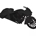 Black Cruiser Motorcycle With Streamlined Body Saddlebags And Spoke Wheels