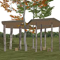 Modern pavilion Natural rest pavilion Wooden characteristic gallery 3d model