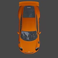 Orange Porsche Style Sports Car With Aerodynamic Design And Large Rear Spoiler