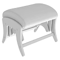 Modern Gray Padded Sofa Stool With Light Wooden Frame And Simple Design 3d model