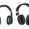 Stylish Over Ear Headphones With Modern Design And Blue Accent Details
