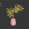 White Ceramic Vase With Lush Green Leaves In Modern Interior Decor Setup