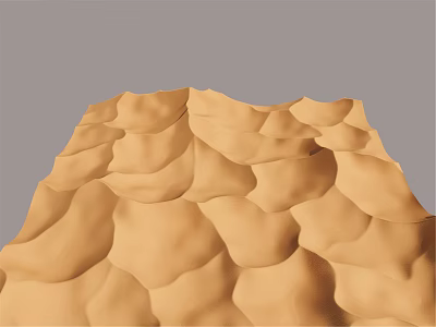 Scenic Desert Landscape With Wavy Sand Dunes And Natural Texture 3d model