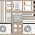Various Air Conditioner Vents Designs Including Grilles Panels And Outdoor Units