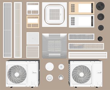 Modern air outlet air conditioning outlet 3d model