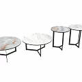 Stylish Round Tables With Marble Tops And Black Metal Frames For Modern Home Decor