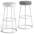 Stylish Black Bar Stools with Sturdy Metal Frame and Round Seat Design