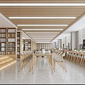Modern Library Reading Room Library 3d model
