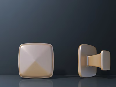 Square Gold Cabinet Handles With Modern Sleek Design And Glossy Surface 3d model
