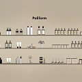 Poliiform Perfumes And Cosmetics Display On Shelves With Bottles Boxes And Vase