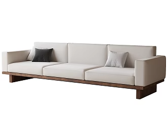 Modern three-seat sofa multiplayer sofa 3d model