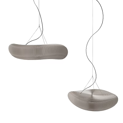 Contemporary Pendant Lights With Curved Wavy Design And Sleek Gray Finish For Home Interior 3d model