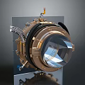 Advanced Precision Optical Equipment Featuring Circular Lens Metallic Casing And Connecting Structures On Transparent Base