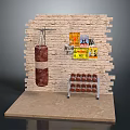 Home Gym Training Corner With Brick Wall Punching Bag Posters Dumbbell Rack And Dumbbells