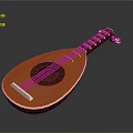 Vintage Wooden Mandolin With Round Sound Hole And Smooth Acoustic Strings Design