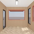 Modern Commercial Street Container Shop With Brown Exterior Orange Sign And Windows