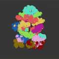 Festive Decorated Pine Tree With Green Branches And Colorful Decorative Balls