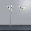 Modern Stylish Floor Lamps With Multiple Arms And Geometric Design In Minimalist Room