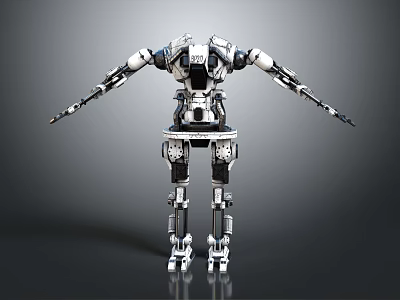 Futuristic Smart Machine With Metallic Structure Humanoid Design And Mechanical Limbs 3d model