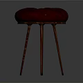 Classic Red Round Tufted Upholstered Stool With Three Wooden Legs Design