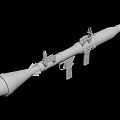 Detailed 3D Rendered Weapon Featuring Rocket Launcher Pistol And Rocket Components