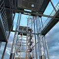 Industrial Equipment Metal Structure Staircase With Glass Curtain Wall In Industrial Facility Design