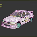 White Taxi Car With Roof Taxi Sign Yellow Sticker And Sporty Black Wheels