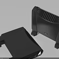 Black Air Cooler Fan Modern Design With Streamlined Structure And Effective Cooling Function 3d model
