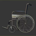 Sturdy Blue Wheelchair With Metal Frame Comfortable Seat And Large Wheels